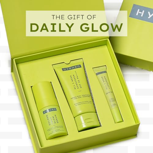 HYPHEN Daily Glow Essentials Gift Kit Set for Women & Men with Complete Skin Care Routine | Anniversary, Birthday Gift Set with Face Serum, Moisturizing Sunscreen Spf & Lip Balm for Daily Glow | Anniversary, Birthday, Valentine, Raksha Bandhan & All Occasions
