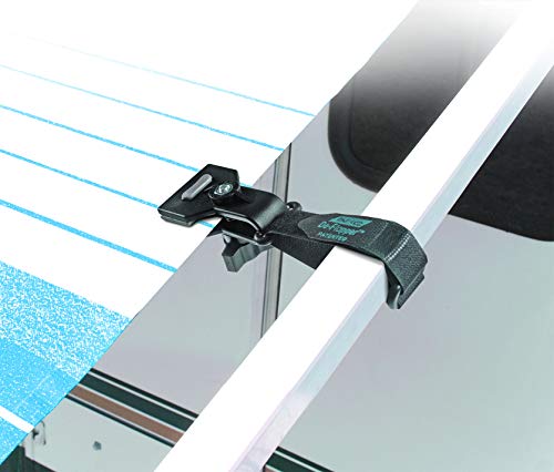 Camco Wohnmobil-Markisen-Entflapper, verfügt über eine 5,1 cm breite Klemme mit weichen Greifern, EIN strapazierfähiges Nylon-Design und eine 33 cm Gurtlänge, 2er-Pack (42061), Schwarz