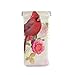 Squeeze Top Sunglasses Pouch Eyeglass Cases PU Leather Soft Anti-Scratch Eyeglass Holder (Northern Cardinal Rose Garden)