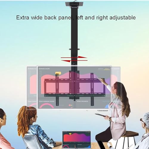 Support TV électrique de plafond motorisé noir et blanc avec télécommande - 6