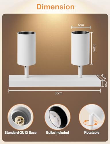 Spot LED de plafond blanc 2 lampes GU10 KYOTECH orientable - 4