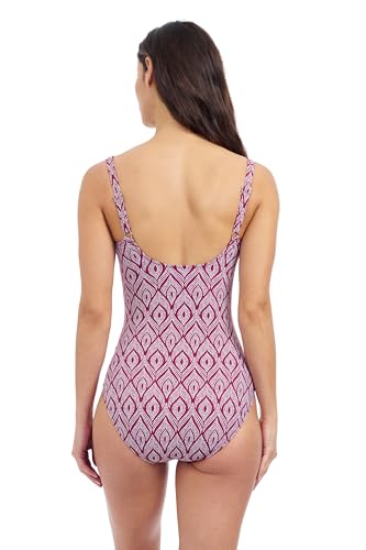 Gottex Plume Women’s Diamond Print Scoop Neck One-Piece Swimsuit with Shirred Bust, Soft Cups, and Back Lining3