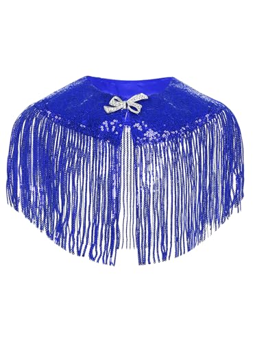 Hularka Kids Girls Princess Sparkly Sequins Tassels Cape Bowknot Shawl Shoulder Shrug Wedding Party Wrap Cardigan3