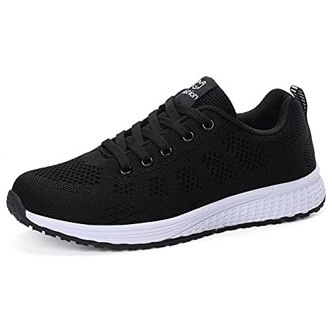 Women Trainers Ladies Running Shoes Gym Athletic Sports Sneakers Casual Lace up Mesh Flat Trainer Cover