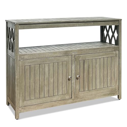DTY Outdoor Living Longs Peak Eucalyptus Outdoor Sideboard Table, Driftwood