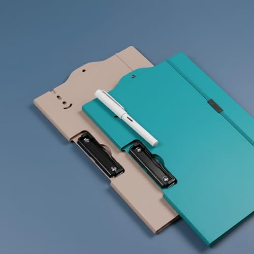 Image of Tarkan A4 Size Clipboard File Folder with Adjustable Strap, Pack of 2, for Home, School, Office Use (Pink and Green)