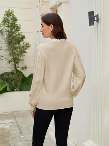 Angashion Womens Sweaters Long Sleeve Casual V Neck Jumper Tops Fall Winter Knit Pullover Sweater