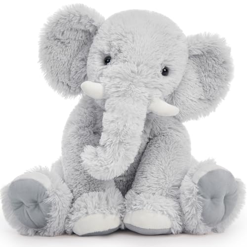 MorisMos Elefant Kuscheltier XXL,50cm groß Elefant Plüschtier Stofftier, Grau riesen Plüschelefant,Geburtstag Weihnachten Geschenk für Kinder Baby Mädchen Jungen