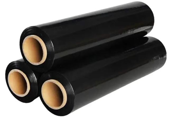 CRINSTON – Film Negro para Embalar | 50cm de Ancho x 200 Metros de Longitud | Rollo de Film para Embalaje Industrial y...