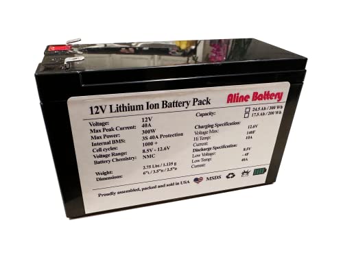 12V Lithium Ion Battery 24Ah 300Wh 40A Bms Kayak Fish Finder Boat Rv Camper #TOP8
