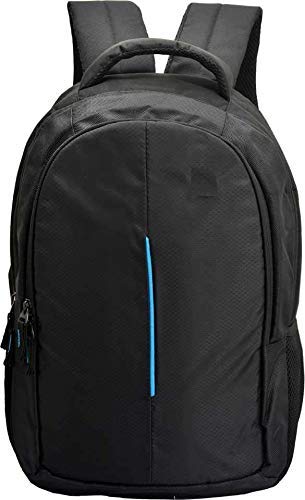 DEEMOM Polyester 15 L Blue School Bag with Laptop Compartment (Black)