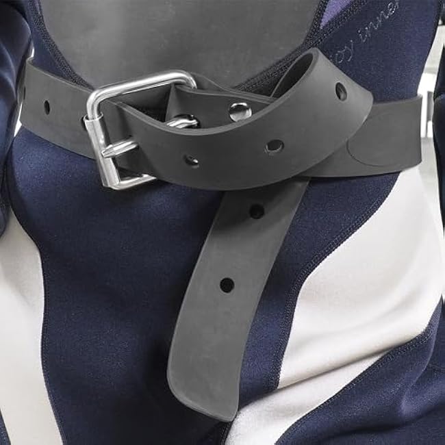 Rubber Diving Weight Belt with Marseillaise Stainless Steel Buckle - Freediving, Scuba Dive, Spearfishing Weight Belt