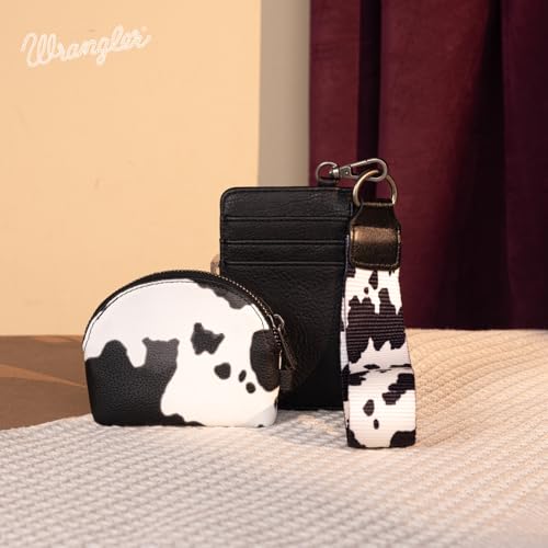 Image of Wrangler Keychain Wristlet Wallets for Women Western Dual Pouch Wristlet Credit Card Holder Wallet