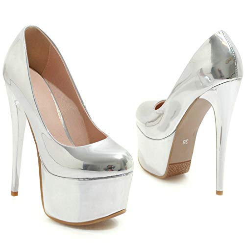 MAVMAX Women's Extreme High Heels Stiletto Heels Platform Pumps Sexy Slip on Evening Party Shoes3