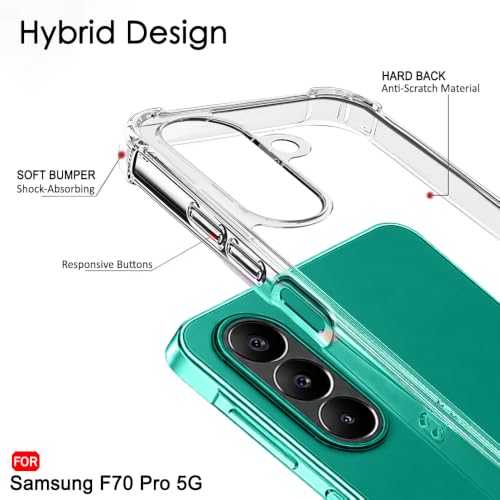 Image of TheGiftKart Crystal Clear Back Cover Case for Samsung Galaxy F70 Pro 5G | 360 Degree Protection | Shock Proof Design | Transparent Back Cover Case for Samsung F70 Pro 5G (PC & TPU, Transparent Bumper)