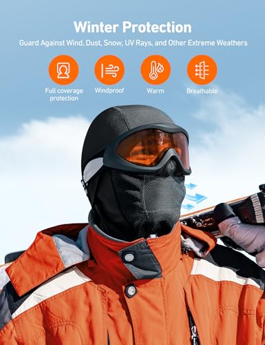 AstroAI Windproof Ski Mask Balaclava, Winter Cold Weather Face Mask, Black - image 2