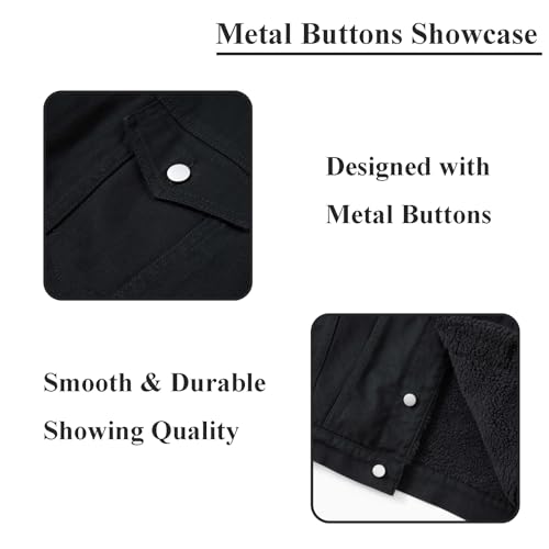 Image of Men's Denim Jacket Vintage-Inspired Jean Jacket with Multiple Pockets - Cotton Blend, Machine Washable