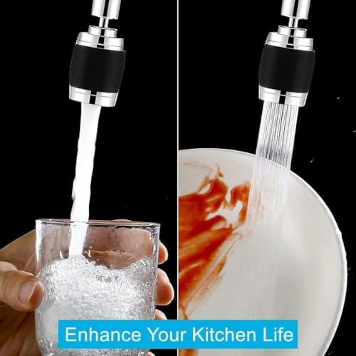 Image of Marve Flexible Tap Extender for Kitchen Sink - 360 Rotating Faucet Attachment, Splash-Proof, Water-Saving, Easy Installation, Universal Fit Nozzle for Washings (Style C)