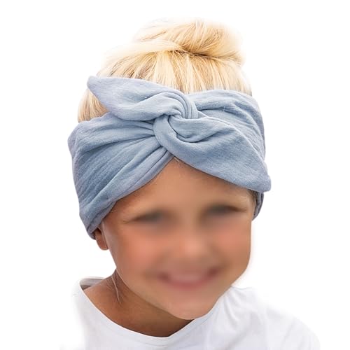 Papierdrachen Musselin Haarband für Kinder zum Selbstbinden - Knotenband - Stirnband - Haar Accessoires - Herbst und Sommer - blau - für Kinder
