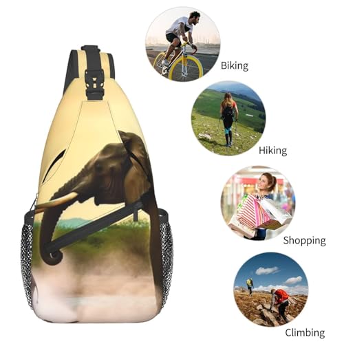 Bolso Sling Unisex Negro Tipo Chest Bag miniatura 5