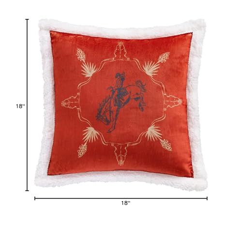 Image of Paseo Road Indigo Hill by HiEnd Accents Marfa 18x18 Orange Throw Pillow