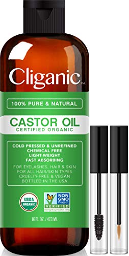 USDA Organic Castor Oil by Cliganic - 100% Pure and Natural