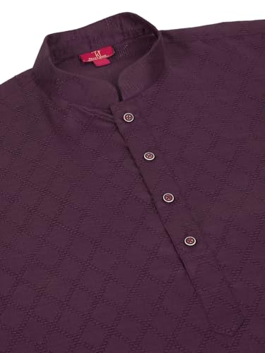 Image of KRAFT INDIA Men's Cotton Kurta Pyjama Set | Woven Design Traditional Ethnic Wear | Festive, Wedding & Casual Outfit | Comfortable & Breathable Fabric