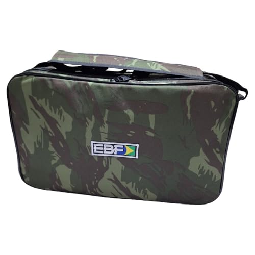 Bolsa Porta Carretilhas ou Molinetes Standard EBF 6 Espaços - Cor Camuflada Verde Militar