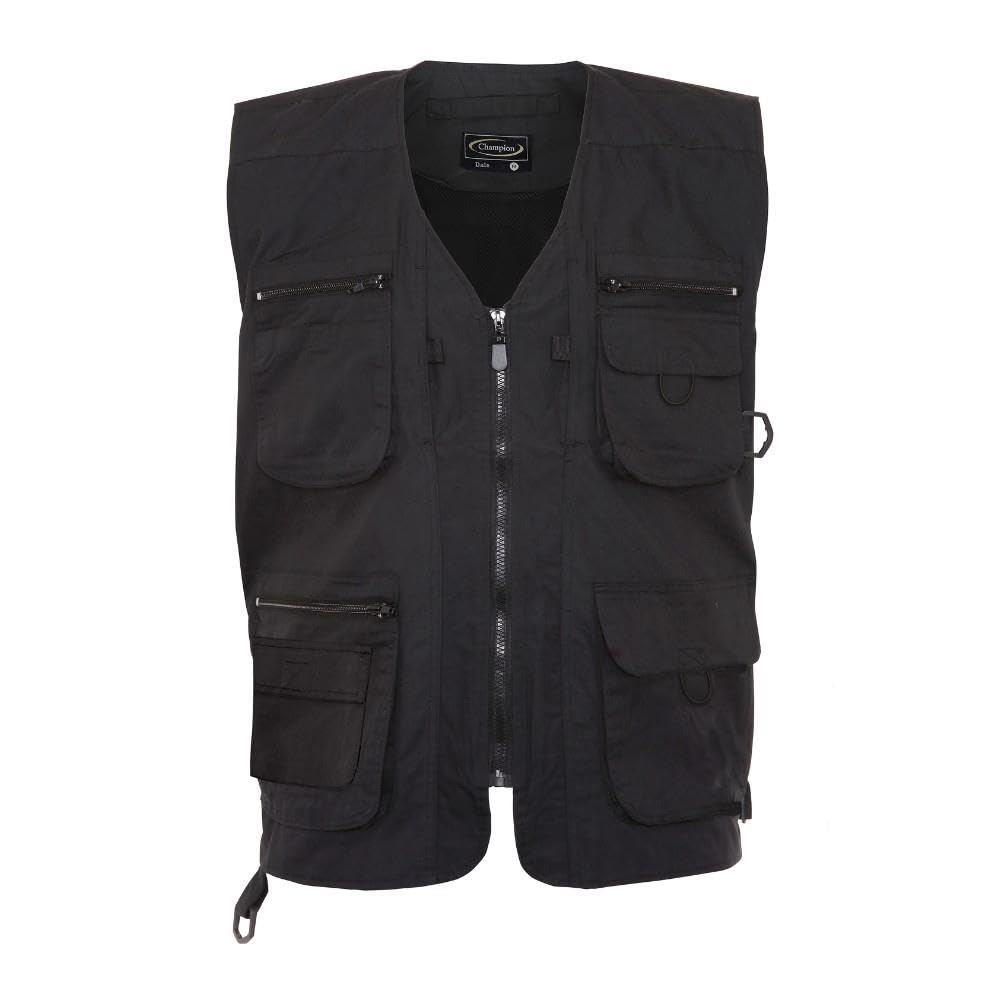 WALKER AND HAWKES - Men's Dale Multi-Pocket Country Gilet - Black - 2X-Large (46'')