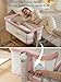 ONTHEWEI Baby Bassinet Bedside Sleeper 3-in-1, Easy Night Feeding with One-Side Fold & Rolling Wheels, Breathable Mesh, 6-Height Adjustable, Soft Mattress for Newborns