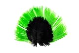 HARMONYDENT Rainbow Mohawk Wig Hallowmas Masquerade Punk Mohican Hairstyle Cockscomb Hair Cosplay Colorful Wig for Chrismas Party (Greem and Black)