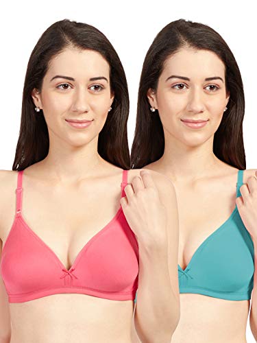 Image of SONARI Omania Womens Non-Padded Cotton Polyester Bras - Solid, Non-Wired, Medium Coverage, Hand Washable (Pack of 2)