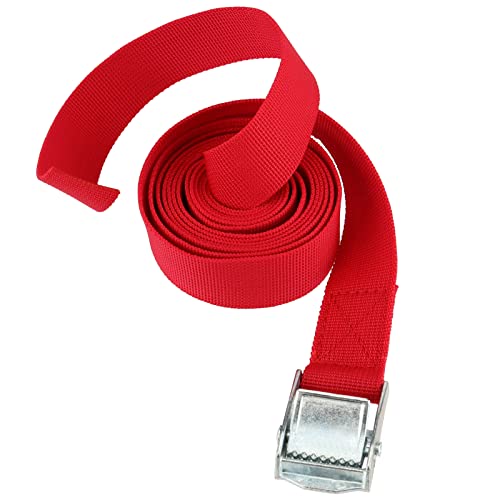 Seunmuk 16 Pack 6.5' X 1" Lashing Straps, Red Tie Down Strap Cam Buckle Locking Strap For Trucks Cargo Motorcycle Securing, Lawn Equipment, With Zinc Alloy Cam Buckle #TOP3
