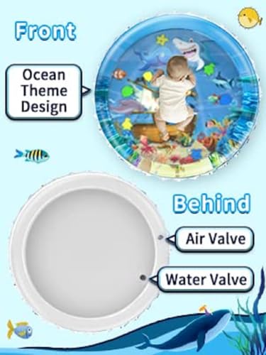 Image of Infant Toy Gift Activity Play Mat - Inflatable Water Floor Mat for Baby Tummy Time, Growth & Sensory Play | Soft Round Multicolor Mat for Newborns & Toddlers