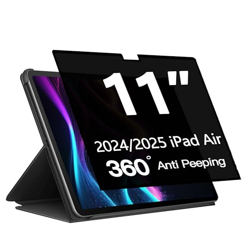 Image of 360 Privacy Screen Protector for iPad Air 11 inch M2 2024 (6th Generation),Privacy Screen Filter Compatible for iPad Air 11 6th (A2902 A2903 A2904)-Anti Blue Light Anti-Spy