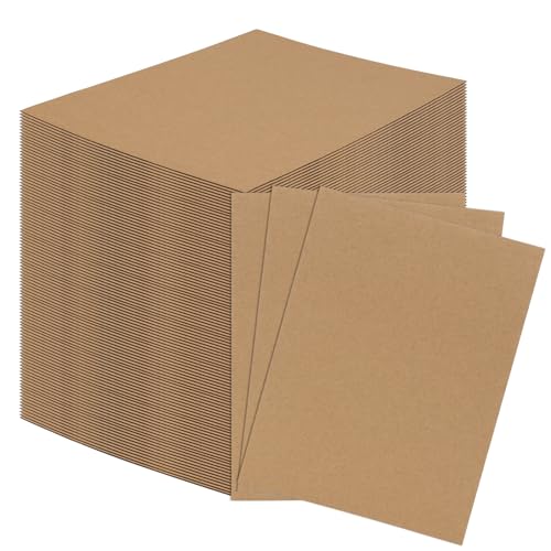 Image of RLAVBL 100 Pack 9x12 Corrugated Cardboard Sheets, Flat Cardboard Inserts for Shipping, Mailing, Packing, DIY Crafts
