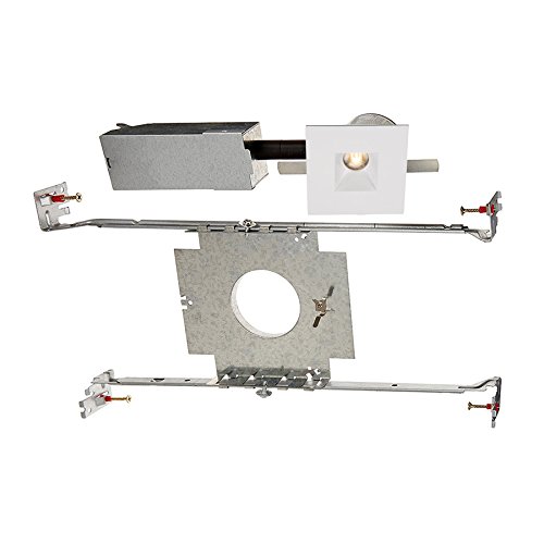 WAC Lighting HR-LED251E-W-WT 3000K Soft White LEDme Square Miniature Recessed Downlight, 1, White