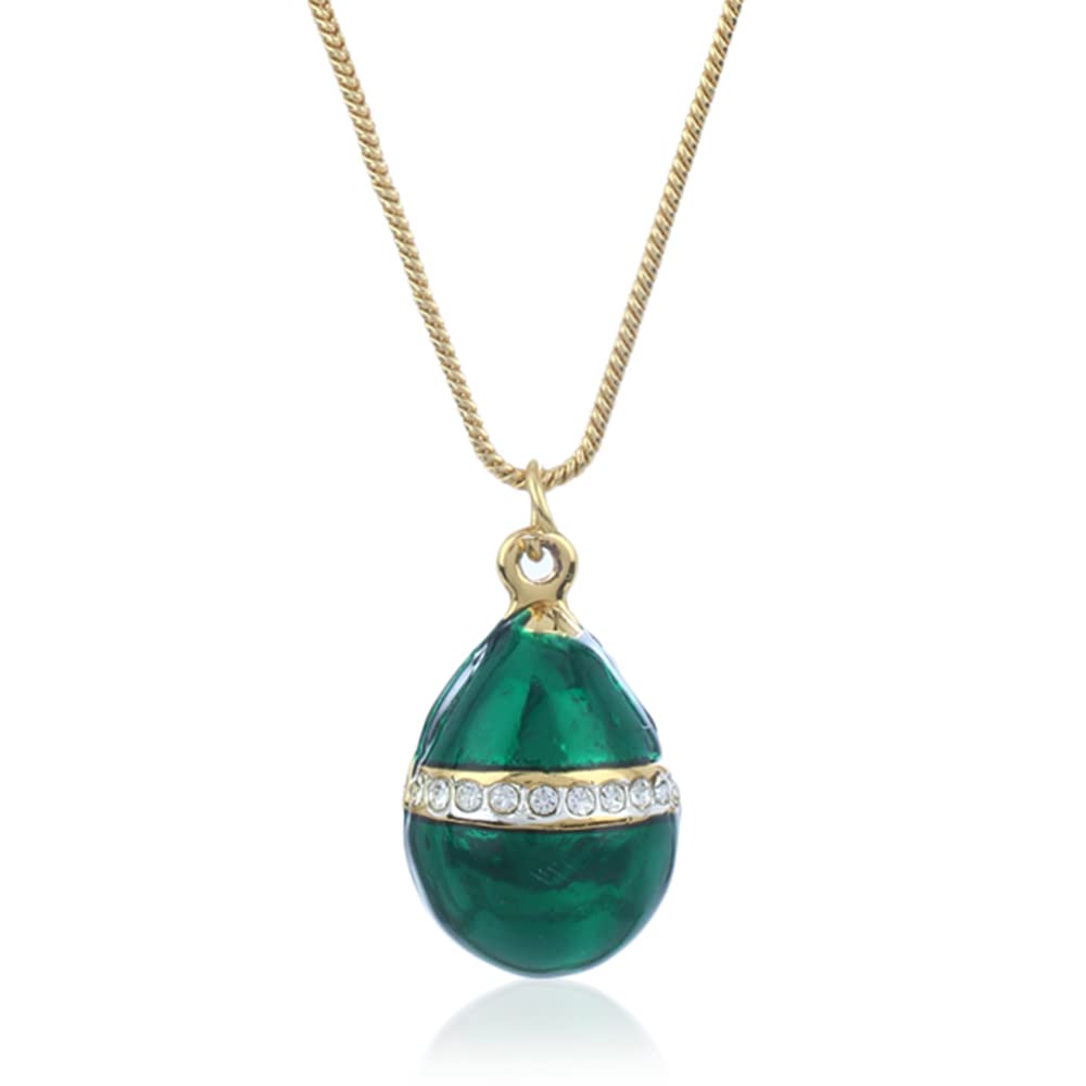 24 Kt Gold Plated Green enamel Drop Ornament Pendant chain-image-9