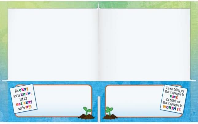 Miniatura 2 de Really Good Stuff Carpetas de mentalidad de crecimiento, 9 x 12 pulgadas (juego de 12) - Carpetas laminadas de 2 bolsillos - Inspira perseverancia y