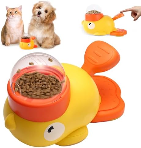 Cat Feeder, Ducky Cat Treat Dispenser, 2-in-1 Interactive Puzzle ...