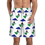 Oudrspo Bandiera del Lesotho Mappa 1 Costume da Bagno da Uomo ad Asciugatura Rapida Bandiera del Lesotho Mappa Pantaloncini da Spiaggia Costumi da Bagno