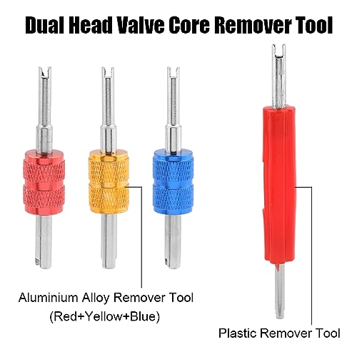 Image of 8 pcs Tire Valve Core Removal Tool Set, Single and Double Heads Valve Stem Core Remover Tire Repair Tool for Quickly Remove or Install the Car Air Conditioning and Tire Valve Core(Multicolor)