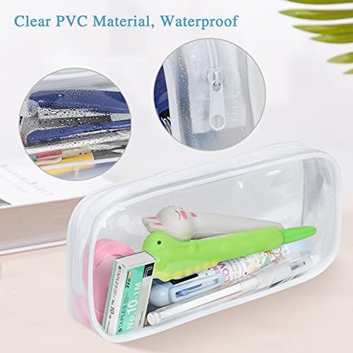 Classycoo Pencil Case 4 Pcs Clear Pencil Bag Pvc Zipper Pen Pouch Makeup Bag #TOP2