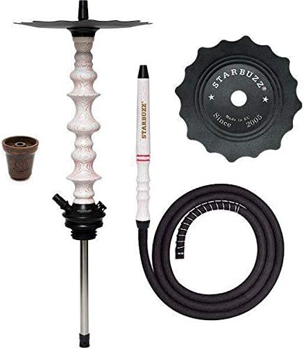 Starbuzz Wood Line Challanger 28" Hookah Stem (White with Red Stripes)