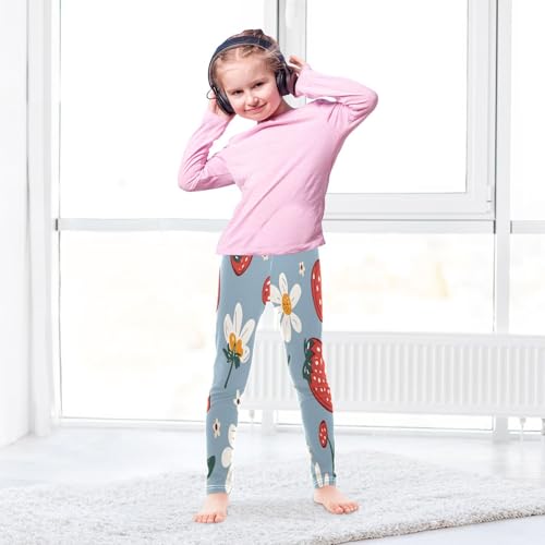 Toddler Girls Leggings Printed Yoga Pants Leggings Short Brush Cartoon Flowers for Kids4