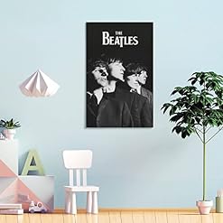LORGL Poster décoratif sur toile The Beatles – Noir et blanc – Décoration murale moderne pour chambre à coucher – 40 x 60 cm - Les Beatles, Paul McCartney, John Lennon, RIngo Starr, George Harrison LORGL Poster décoratif sur toile The Beatles - Noir et blanc - Décoration murale moderne pour chambre à coucher - 40 x 60 cm – Image 4
