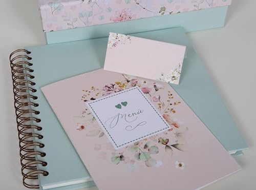 Rössler SOHO Fotoalbum zum Einkleben | Fotobuch weiße Seiten | Fotoalbum zum selbstgestalten | Hochzeit | Photo Album | 230x220mm | 1 Stück | Farbe: Rosa | Floral