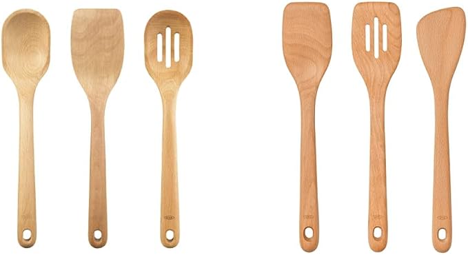 OXO Good Grips 3- Piece Wooden Utensil Set & 3 Piece Good Grips Wooden Turner Set