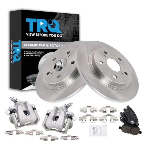 Image of TRQ Brake Pad & Rotor Kit Ceramic Compatible with 2009-2010 Pontiac Vibe 2009-2013 Toyota Matrix