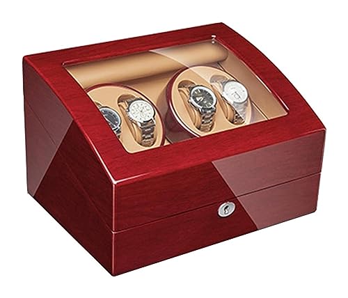 Boîte de montre automatique en bois laqué avec moteur silencieux XJBTBA